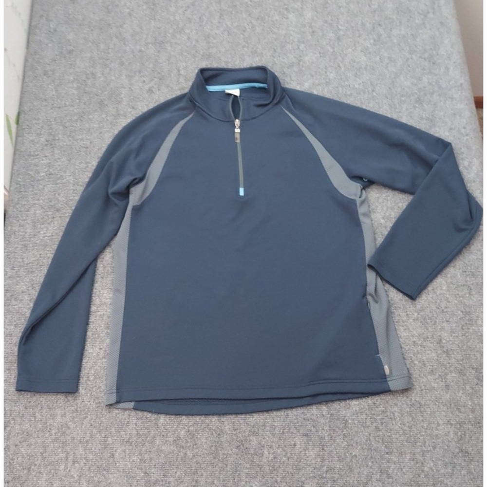 Alo Pullover Performance‎ Jacket Mens XL Gray Coolfit 1/4 Zip Golf Outdoor Logo